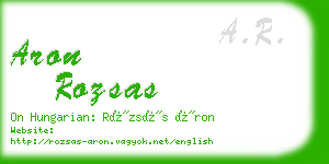 aron rozsas business card